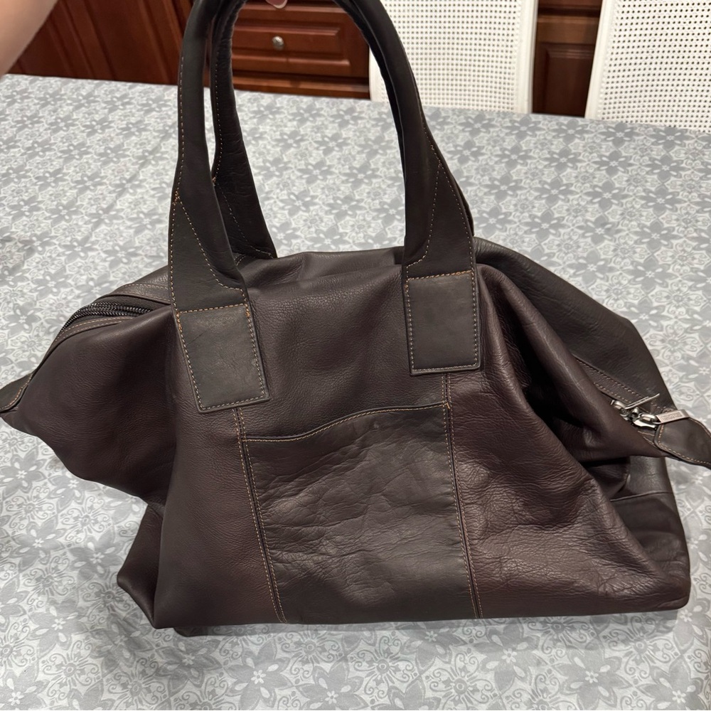 Kenneth Cole Reaction Dark Brown Leather Tote